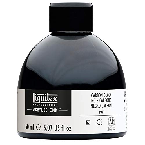 Liquitex 4261337 flüssige Professional Acrylfarben - Ink, Tusche, 150ml, hochpigmentierte Airbrushfarbe, karbonschwarz von Liquitex