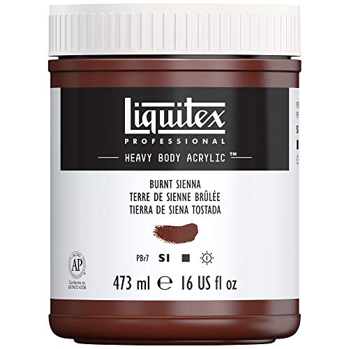 Liquitex 4412127 Professional Heavy Body Acrylfarbe in Künstlerqualität mit ausgezeichneter Lichtechtheit in buttriger Konsistenz, 473ml Topf - Siena gebrannt von Liquitex