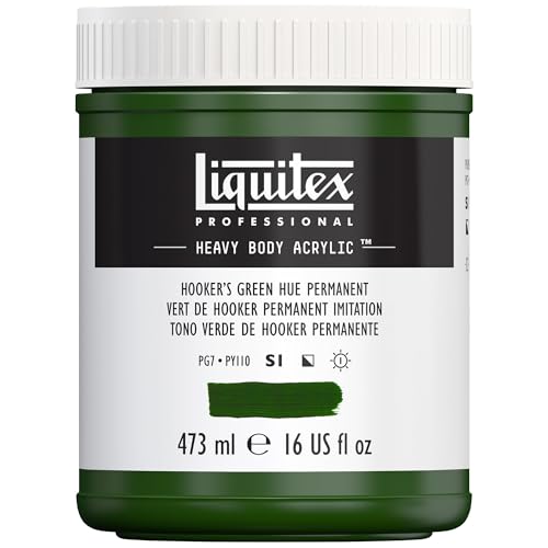 Liquitex 4412224 Professional Heavy Body Acrylfarbe in Künstlerqualität mit ausgezeichneter Lichtechtheit in buttriger Konsistenz, 473ml Topf - Hooker's Grün Farbton Liquitex 4412224 Professional Heavy Body Acrylfarbe in Künstlerqualität mit ausgezeichneter Lichtechtheit in buttriger Konsistenz, 473ml Topf - Hooker's Grün Farbton von Liquitex