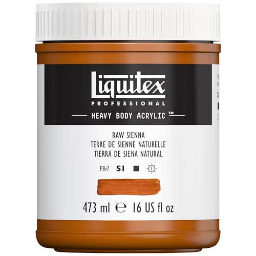 Liquitex 4412330 Professional Heavy Body Acrylfarbe in Künstlerqualität mit ausgezeichneter Lichtechtheit in buttriger Konsistenz, 473ml Topf - Siena Natur von Liquitex