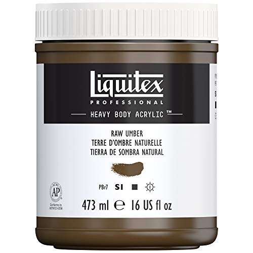 Liquitex 4412331 Professional Heavy Body Acrylfarbe in Künstlerqualität mit ausgezeichneter Lichtechtheit in buttriger Konsistenz, 473ml Topf - Umbra Natur von Liquitex