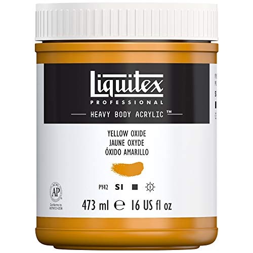 Liquitex 4412416 Professional Heavy Body Acrylfarbe in Künstlerqualität mit ausgezeichneter Lichtechtheit in buttriger Konsistenz, 473ml Topf - Oxidgelb von Liquitex