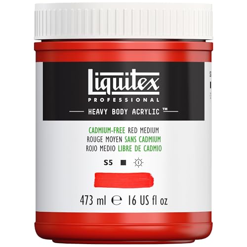 Liquitex 4412894 Professional Heavy Body Acrylfarbe in Künstlerqualität mit ausgezeichneter Lichtechtheit in buttriger Konsistenz, 473ml Topf - Kadmiumfrei Rot mittel Liquitex 4412894 Professional Heavy Body Acrylfarbe in Künstlerqualität mit ausgezeichneter Lichtechtheit in buttriger Konsistenz, 473ml Topf - Kadmiumfrei Rot mittel von Liquitex