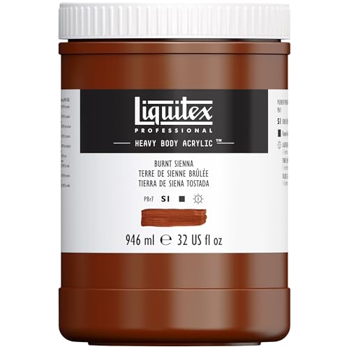 Liquitex 4413127 Professional Heavy Body Acrylfarbe in Künstlerqualität mit ausgezeichneter Lichtechtheit in buttriger Konsistenz, 946ml Topf - Siena Gebrannt von Liquitex