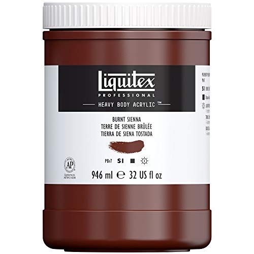 Liquitex 4413127 Professional Heavy Body Acrylfarbe in Künstlerqualität mit ausgezeichneter Lichtechtheit in buttriger Konsistenz, 946ml Topf - Siena Gebrannt von Liquitex