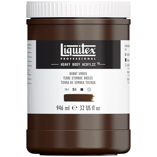 Liquitex 4413128 Professional Heavy Body Acrylfarbe in Künstlerqualität mit ausgezeichneter Lichtechtheit in buttriger Konsistenz, 946ml Topf - Umbra Gebrannt von Liquitex