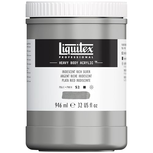 Liquitex 4413239 Professional Heavy Body Acrylfarbe in Künstlerqualität mit ausgezeichneter Lichtechtheit in buttriger Konsistenz, 946ml Topf - Reiches Silber Liquitex 4413239 Professional Heavy Body Acrylfarbe in Künstlerqualität mit ausgezeichneter Lichtechtheit in buttriger Konsistenz, 946ml Topf - Reiches Silber von Liquitex