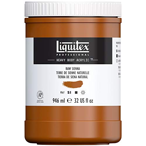 Liquitex 4413330 Professional Heavy Body Acrylfarbe in Künstlerqualität mit ausgezeichneter Lichtechtheit in buttriger Konsistenz, 946ml Topf - Siena Natur von Liquitex