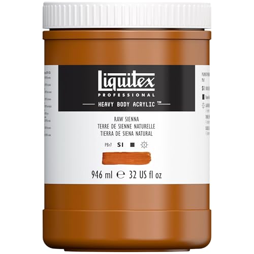 Liquitex 4413330 Professional Heavy Body Acrylfarbe in Künstlerqualität mit ausgezeichneter Lichtechtheit in buttriger Konsistenz, 946ml Topf - Siena Natur von Liquitex