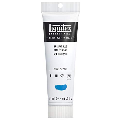 Liquitex 4417570 Professional Heavy Body Acrylfarbe in Künstlerqualität mit ausgezeichneter Lichtechtheit in buttriger Konsistenz, 138ml Tube - Brillantblau von Liquitex