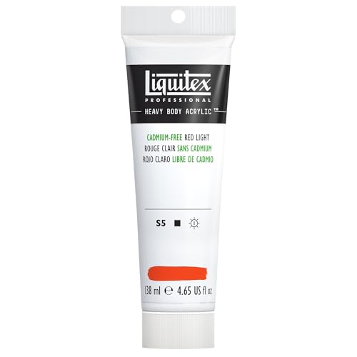 Liquitex 4417893 Professional Heavy Body Acrylfarbe in Künstlerqualität mit ausgezeichneter Lichtechtheit in buttriger Konsistenz, 138ml Tube - Kadmiumfrei Rot hell von Liquitex