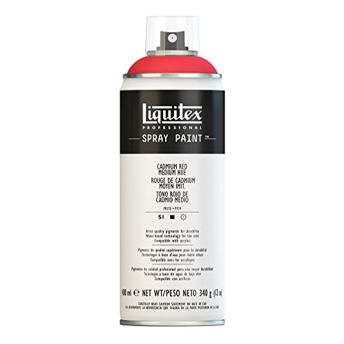 Liquitex 4450151 Professional Acryl Spraydose 400ml – Kadmium - Rot mittel Imit – Lichtecht, frostbeständig, mattes Finish, für Innen- & Außenbereich von Liquitex