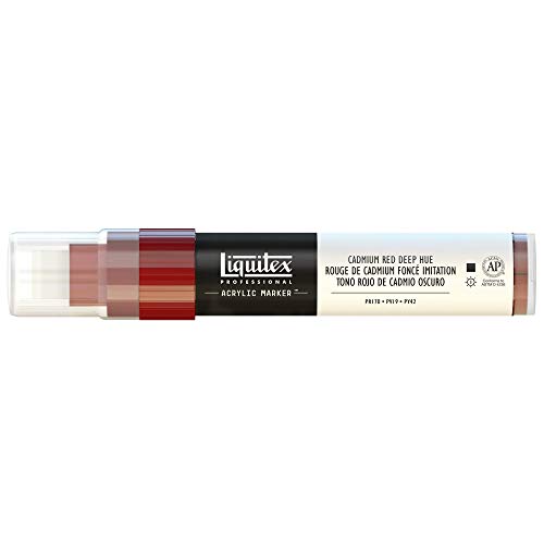 Liquitex 4610311 Professional Paint Acrylfarben Marker, Künstlerpigmente zum Zeichen, Malen auf Papier, Leinwand, Textilien, breite Spitze, Strichstärke 8 - 15 mm - Kadmium - Rot dunkel Imit. von Liquitex