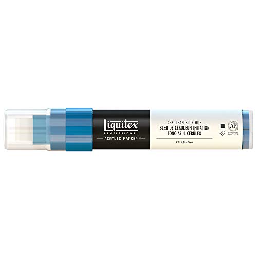 Liquitex 4610470 Professional Paint Acrylfarben Marker, Künstlerpigmente zum Zeichen, Malen auf Papier, Leinwand, Textilien, breite Spitze, Strichstärke 8 - 15 mm - Coelinblau Imit. von Liquitex