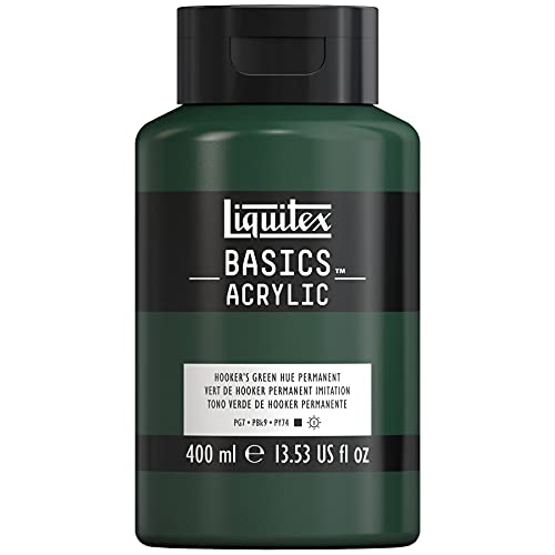Liquitex 4660224 Basics - Acrylfarbe, monopigmentierte Künstlerpigmente, lichtecht, mittlere Viskosität, Achivqualität, seidenglänzender Finish, 400ml Topf, Hooker's Grün Perm. Farbton Liquitex 4660224 Basics - Acrylfarbe, monopigmentierte Künstlerpigmente, lichtecht, mittlere Viskosität, Achivqualität, seidenglänzender Finish, 400ml Topf, Hooker's Grün Perm. Farbton von Liquitex