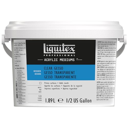 Liquitex 5337 Professional klares Gesso, Universalgrundierung für Acrylfarben, licht und alterungsbeständiger Primer, gebrauchsfertig - 1,89 Liter Flasche, Transparent von Liquitex