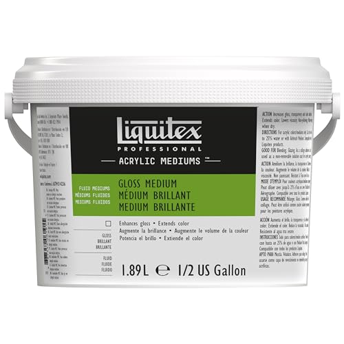 Liquitex 5338 Professional Glanz Medium und Firnis für Acrylfarben, erhöht den glanz von Acrylfarben und verbessert den Farbfilm & Farbtiefe - 1,89 Flasche, Transparent von Liquitex