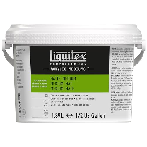 Liquitex 5339 Professional mattes Medium für Acrylfarben, verleiht Farben eine matte Oberfläche und reduziert den Glanz, flüssig - 1,89 Liter Flasche von Liquitex