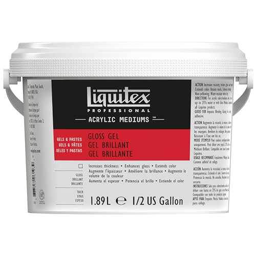 Liquitex 5340 Professional Glanz Gel Medium für Acrylfarben, erhöht von Acryl Farbbrillianz, den Glanz und die Transparenz - 1,89 Liter Flasche, Transparent von Liquitex