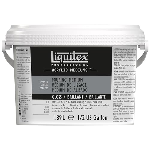 Liquitex 5343 Professional Gieß- und Pouringmedium, wasserfest, nicht-vergilbend, flexibel, erhöht den Farbfluss - Gießmedium für Acrylfarben 1,89 Liter Flasche von Liquitex