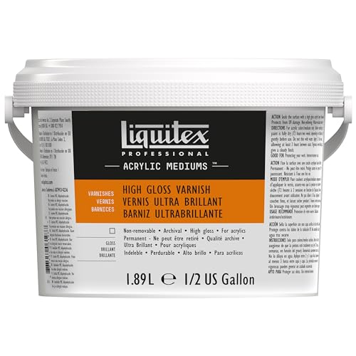 Liquitex 5344 Professional hochglänzender Firnis für Acrylfarben, hochelastisch, universell einsetzbarer Schlussfirnis in Archivqualität -1,89 Liter Flsche, Transparent von Liquitex