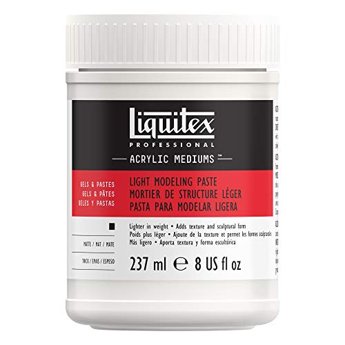 Liquitex 6808 Professional leichte Modellierpaste - Strukturgel, leichte elastische Struktur-Paste von pastoser, spachtelbarer Konsistenz - 237ml Topf, Weiß von Liquitex