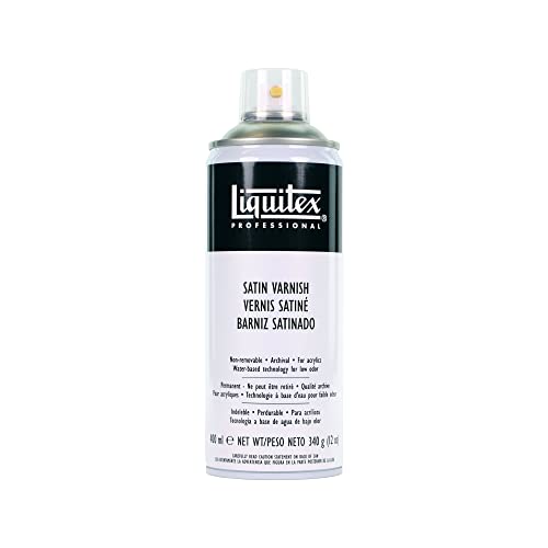 Liquitex 6825 Professional Spray Paint - Schlussfirnis mit sehr hoher UV-Beständigkeit für Öl- und Acrylfarben, universell einsetzbar, Schützt vor äußeren Einflüssen - 400ml Dose - Seidenmatt von Liquitex