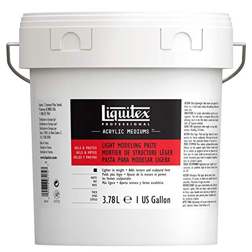 Liquitex 6836 Professional leichte Modellierpaste - Strukturgel, leichte elastische Struktur-Paste von pastoser, spachtelbarer Konsistenz - 3,78 Liter Eimer, Weiß von Liquitex