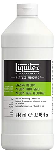 Liquitex 7532 Professional Lasur Medium für Acrylfarben - für dünne, transparente Glasuren und Lasureffekte, erzeugt maximale Transparenz - 946ml Flasche, Transparent von Liquitex
