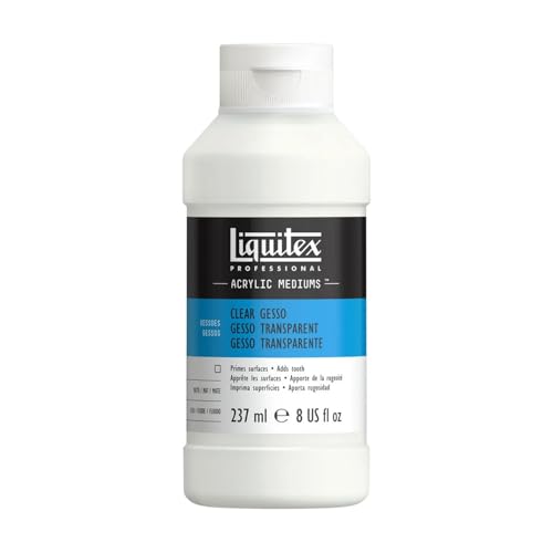 Liquitex 7608 Professional klares Gesso, Universalgrundierung für Acrylfarben, licht und alterungsbeständiger Primer, gebrauchsfertig - 237ml Flasche, transparent von Liquitex