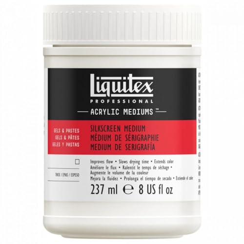 Liquitex 7708 Siebdruckmedium für Acrylfarben, alterungsbeständig, Silk Screen Medium verzögert den Farbfluss und die Trockung, ohne verlust der Farbkraft - 237ml Flasche von Liquitex