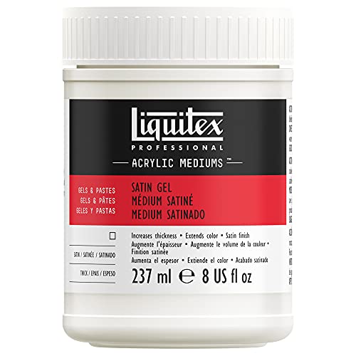 Liquitex 7908 Gelmedium Satin für Acrylfarben, alterungsbeständig, wasserfest, nicht-vergilbend, flexibel, erhöht das Farbvolumen mit satinierten Finish - 237ml Topf von Liquitex