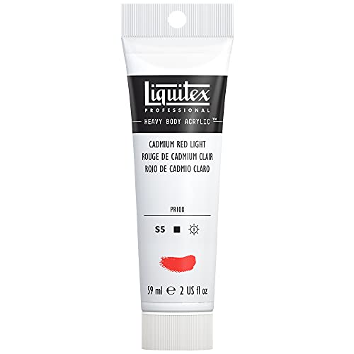 Liquitex 8870118 Professional Heavy Body Acrylfarbe in Künstlerqualität mit ausgezeichneter Lichtechtheit in buttriger Konsistenz, 59ml Tube - Kadmiumrot hell von Liquitex