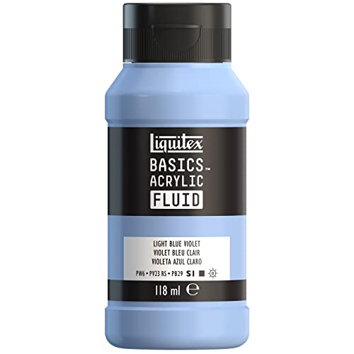 Liquitex 8870396 Basics Fluid Acrylfarbe mit fließender Konsiszenz, schnell trocknend, lichtecht, wasserfest, auf Wasserbasis, 118ml Flasche - Blauviolett Hell von Liquitex