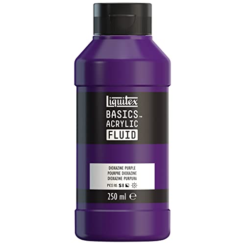 Liquitex 8870436 Basics Fluid Acrylfarbe mit fließender Konsiszenz, schnell trocknend, lichtecht, wasserfest, auf Wasserbasis, 250ml Flasche - Dioxazinpurpur von Liquitex
