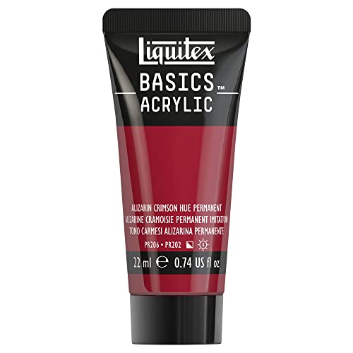 Liquitex 8870440​ Basics Acrylfarbe - Alizarinkarmesin Permanent Farbton​, 22ml Tube, lichtecht, wasserfest, zum Malen und Dekorieren von Holz, Metall, Keramik, Kunststoff, Leinwand von Liquitex