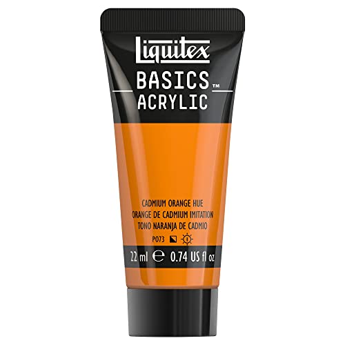 Liquitex 8870448​ Basics Acrylfarbe - Kadmiumornage Farbton​, 22ml Tube, lichtecht, wasserfest, zum Malen und Dekorieren von Holz, Metall, Keramik, Kunststoff, Leinwand von Liquitex