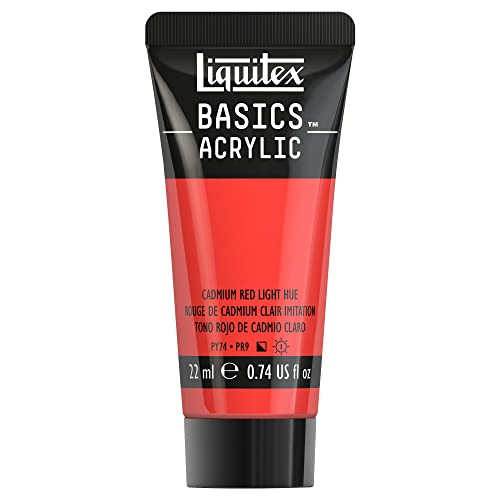 Liquitex 8870450​ Basics Acrylfarbe - Kadmiumrot Hell Farbton​, 22ml Tube, lichtecht, wasserfest, zum Malen und Dekorieren von Holz, Metall, Keramik, Kunststoff, Leinwand von Liquitex