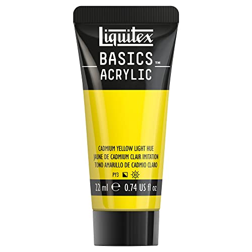 Liquitex 8870453​ Basics Acrylfarbe - Kadmiumgelb Hell Farbton​, 22ml Tube, lichtecht, wasserfest, zum Malen und Dekorieren von Holz, Metall, Keramik, Kunststoff, Leinwand von Liquitex