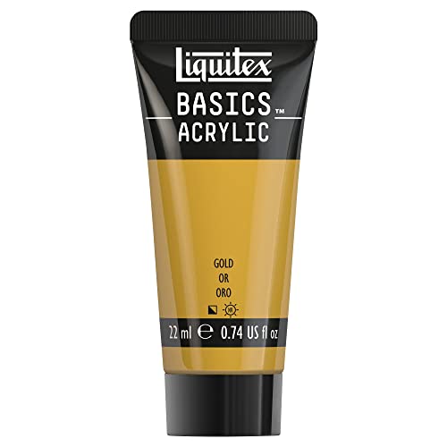 Liquitex 8870461​ Basics Acrylfarbe - Gold​, 22ml Tube, lichtecht, wasserfest, zum Malen und Dekorieren von Holz, Metall, Keramik, Kunststoff, Leinwand von Liquitex