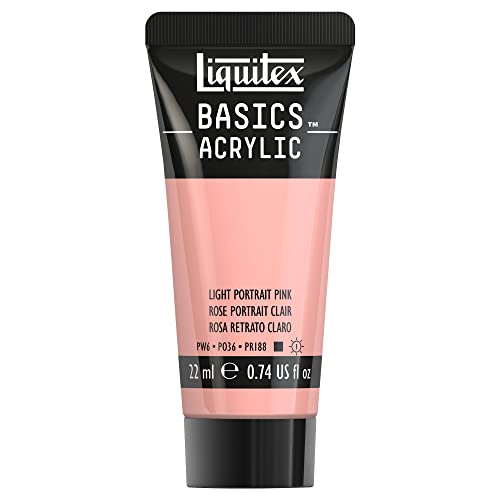 Liquitex 8870467​ Basics Acrylfarbe - Portraitrosa Hell​, 22ml Tube, lichtecht, wasserfest, zum Malen und Dekorieren von Holz, Metall, Keramik, Kunststoff, Leinwand von Liquitex