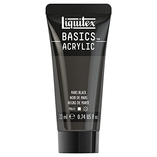 Liquitex 8870468​ Basics Acrylfarbe - Marsschwarz​, 22ml Tube, lichtecht, wasserfest, zum Malen und Dekorieren von Holz, Metall, Keramik, Kunststoff, Leinwand von Liquitex