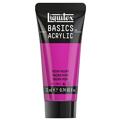 Liquitex 8870469​ Basics Acrylfarbe - Mittelmagenta​, 22ml Tube, lichtecht, wasserfest, zum Malen und Dekorieren von Holz, Metall, Keramik, Kunststoff, Leinwand von Liquitex