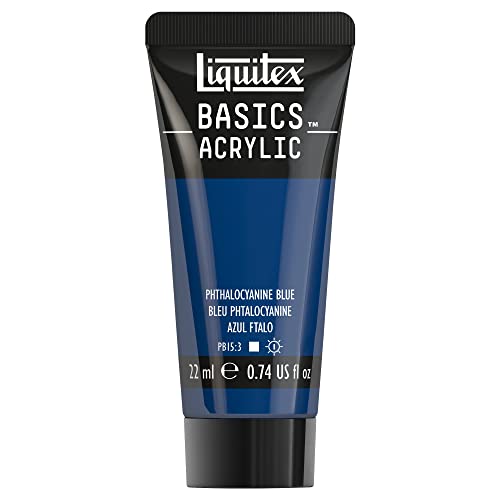 Liquitex 8870473​ Basics Acrylfarbe - Phthalozyaninblau​, 22ml Tube, lichtecht, wasserfest, zum Malen und Dekorieren von Holz, Metall, Keramik, Kunststoff, Leinwand von Liquitex