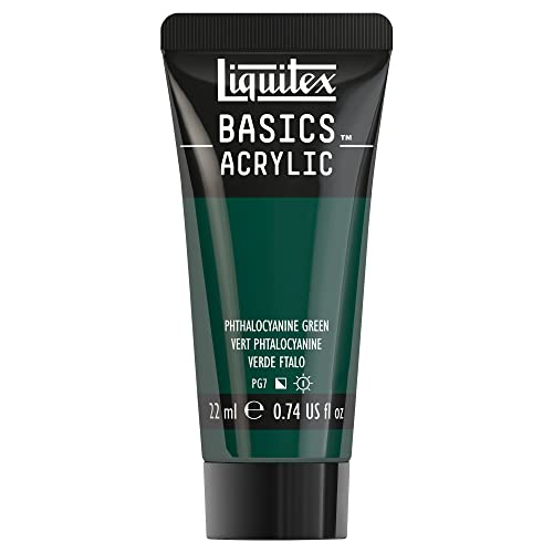 Liquitex 8870474​ Basics Acrylfarbe - Phthalozyaningrün​, 22ml Tube, lichtecht, wasserfest, zum Malen und Dekorieren von Holz, Metall, Keramik, Kunststoff, Leinwand von Liquitex