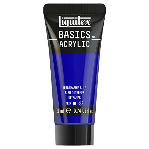 Liquitex 8870485​ Basics Acrylfarbe - Ultramarinblau​, 22ml Tube, lichtecht, wasserfest, zum Malen und Dekorieren von Holz, Metall, Keramik, Kunststoff, Leinwand von Liquitex