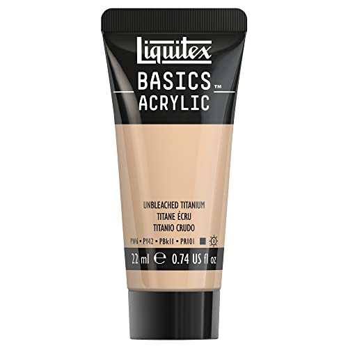 Liquitex 8870486​ Basics Acrylfarbe - Ungebleichtes Titan​, 22ml Tube, lichtecht, wasserfest, zum Malen und Dekorieren von Holz, Metall, Keramik, Kunststoff, Leinwand von Liquitex