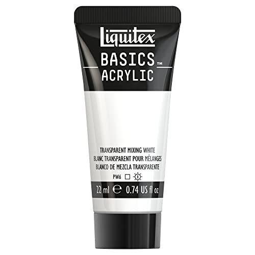 Liquitex 8870489​ Basics Acrylfarbe - Mischweiß Transparent​, 22ml Tube, lichtecht, wasserfest, zum Malen und Dekorieren von Holz, Metall, Keramik, Kunststoff, Leinwand von Liquitex