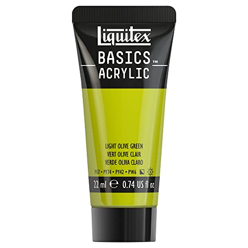 Liquitex 8870494​ Basics Acrylfarbe - Olivgrün Hell​, 22ml Tube, lichtecht, wasserfest, zum Malen und Dekorieren von Holz, Metall, Keramik, Kunststoff, Leinwand von Liquitex