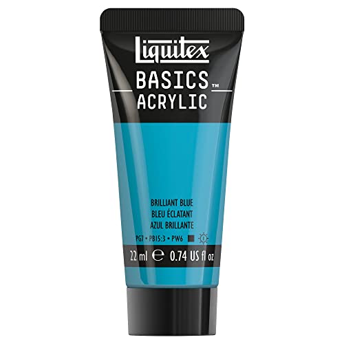 Liquitex 8870495​ Basics Acrylfarbe - Brillantblau​, 22ml Tube, lichtecht, wasserfest, zum Malen und Dekorieren von Holz, Metall, Keramik, Kunststoff, Leinwand von Liquitex